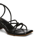 GNIST Black Strappy Tie up Block Heel Sandal
